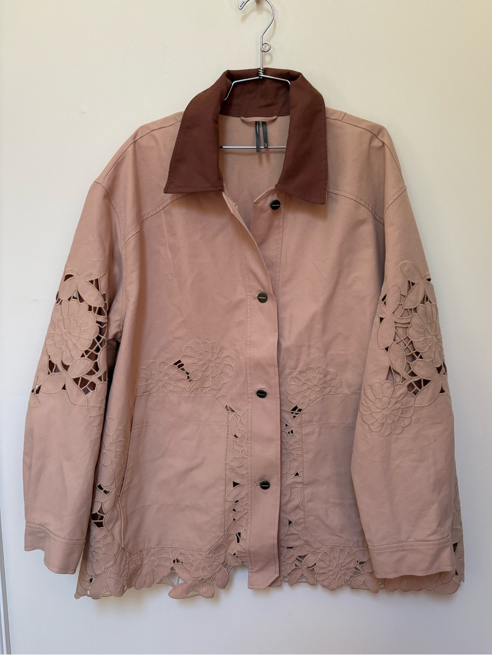 NWOT By Anthropologie Cotton Floral Cutwork Barn Jacket Size XL - Picture 3 of 16